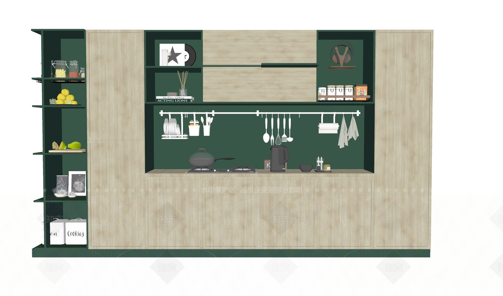 现代橱柜SU模型下载【ID:1146002391】