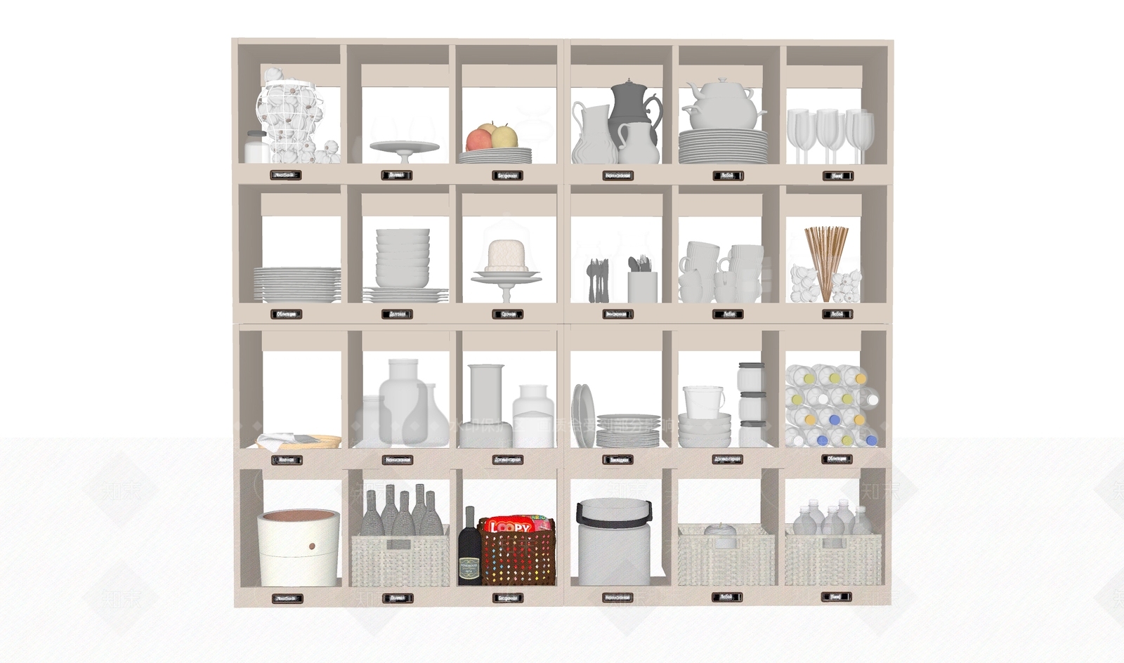 厨房用品组合SU模型下载【ID:1146002728】