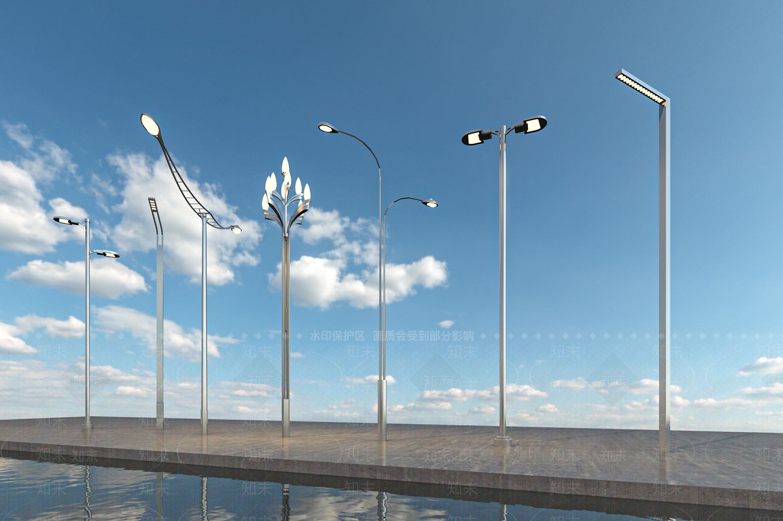 现代户外灯3D模型下载【ID:1146003957】