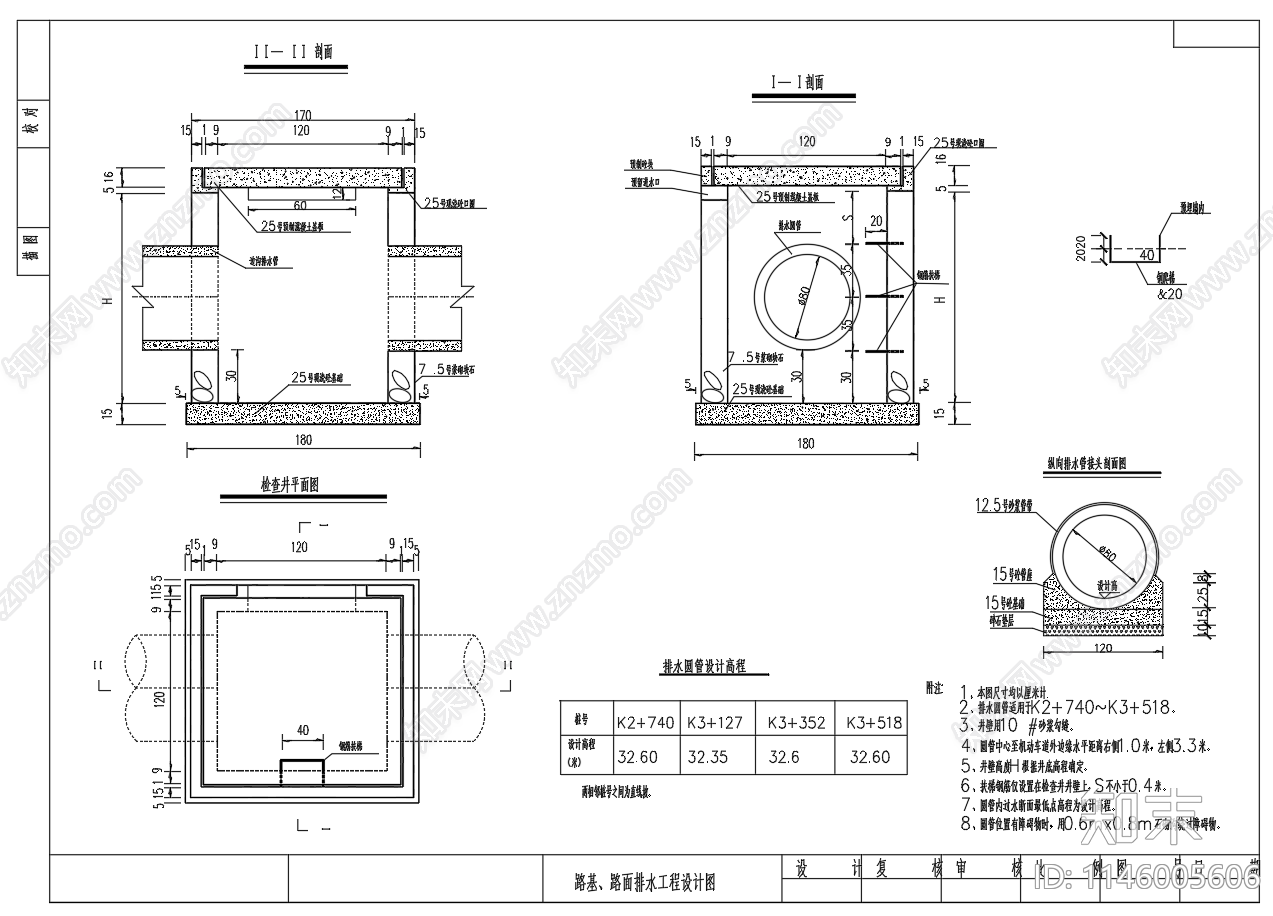 路基路面排水泄水槽集水井石砌排水沟cad施工图下载【ID:1146005606】