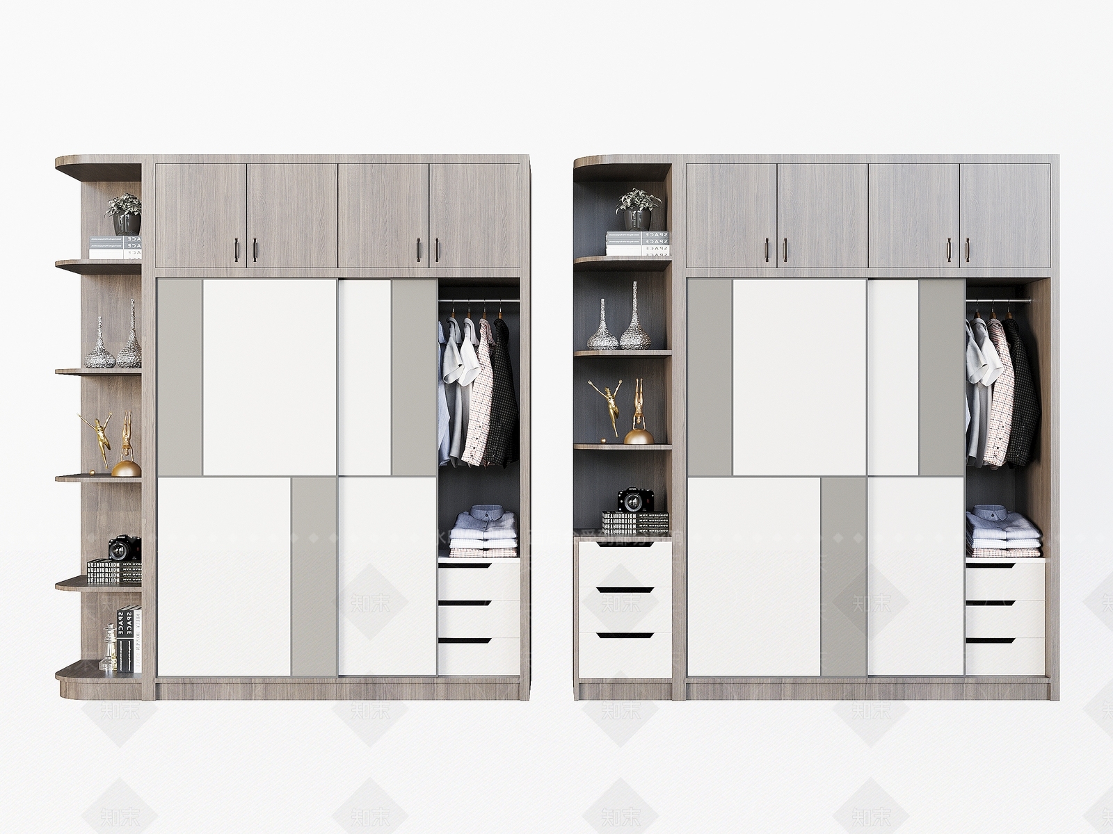现代卧室柜子衣柜SU模型下载【ID:1146006754】