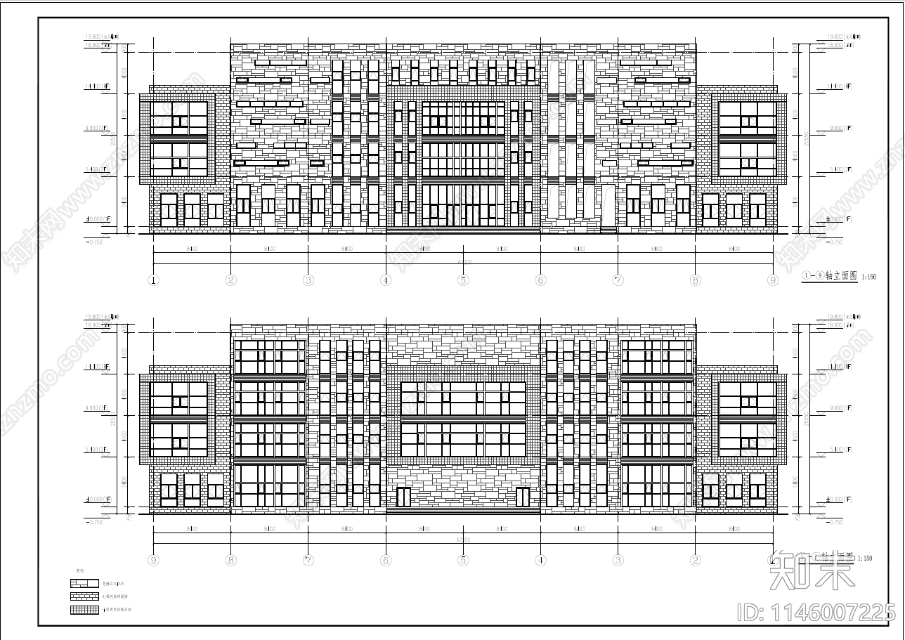 市民活动中心建筑cad施工图下载【ID:1146007225】