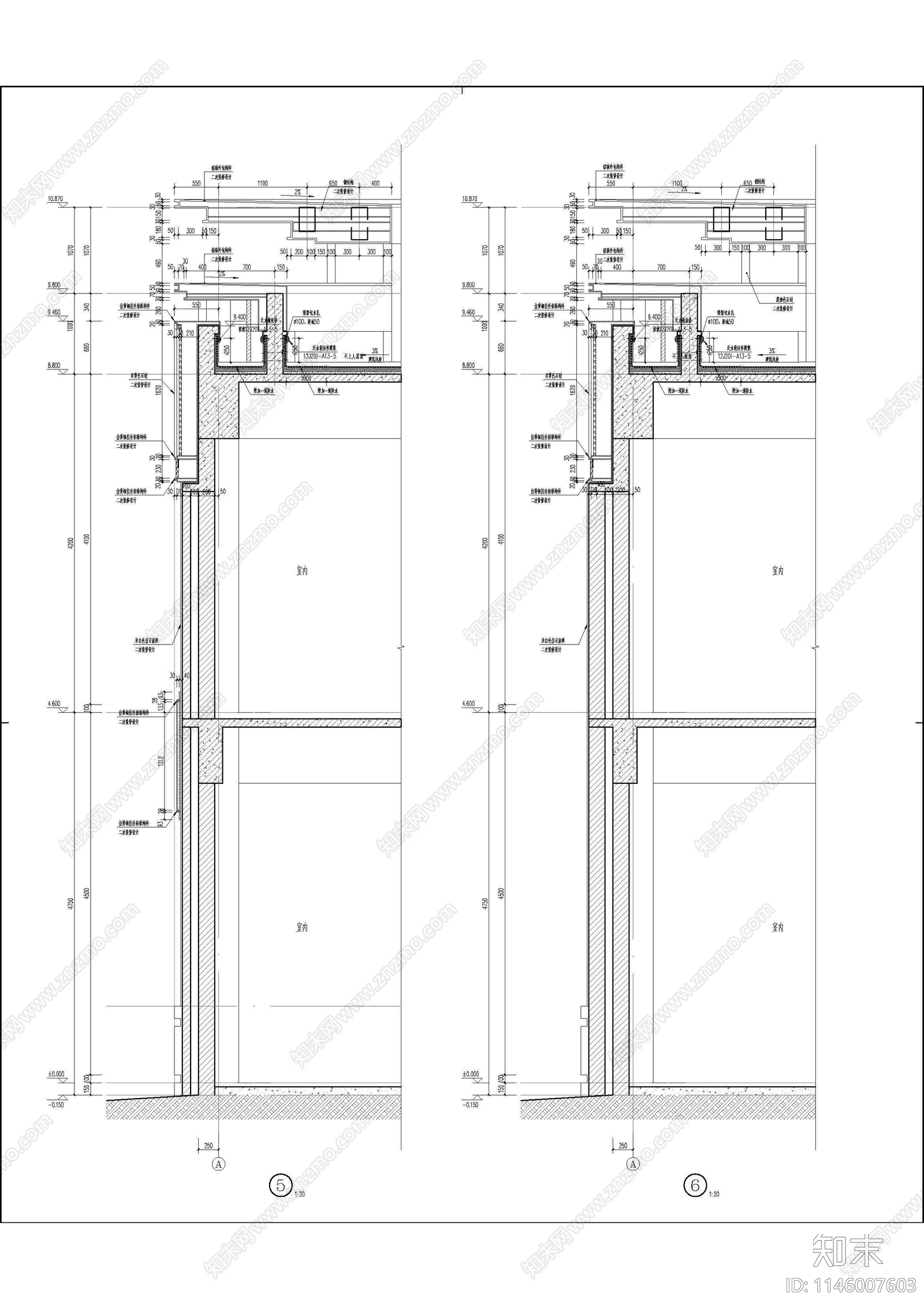 现代中式售楼处建筑cad施工图下载【ID:1146007603】