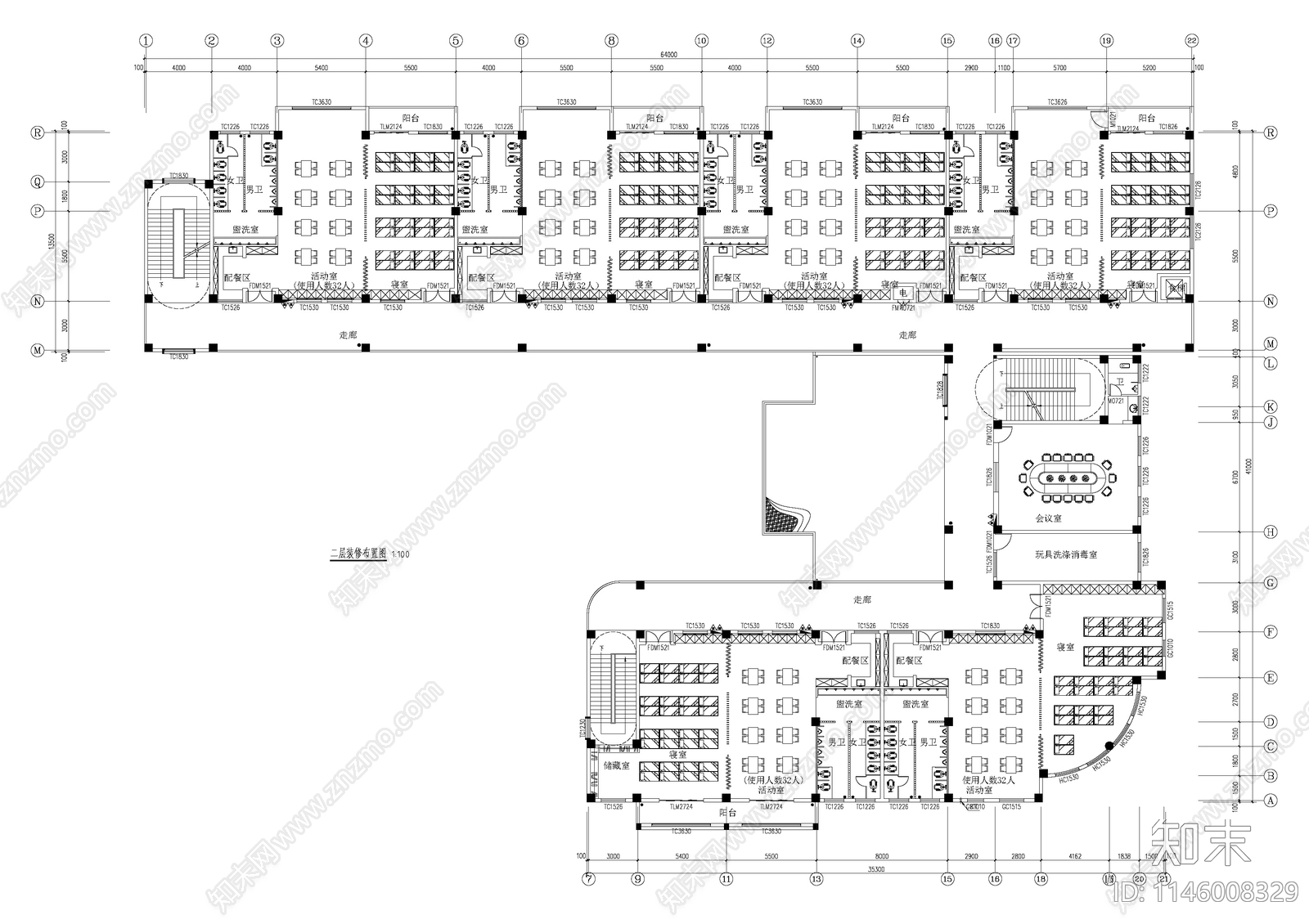 幼儿园全套总图建筑cad施工图下载【ID:1146008329】