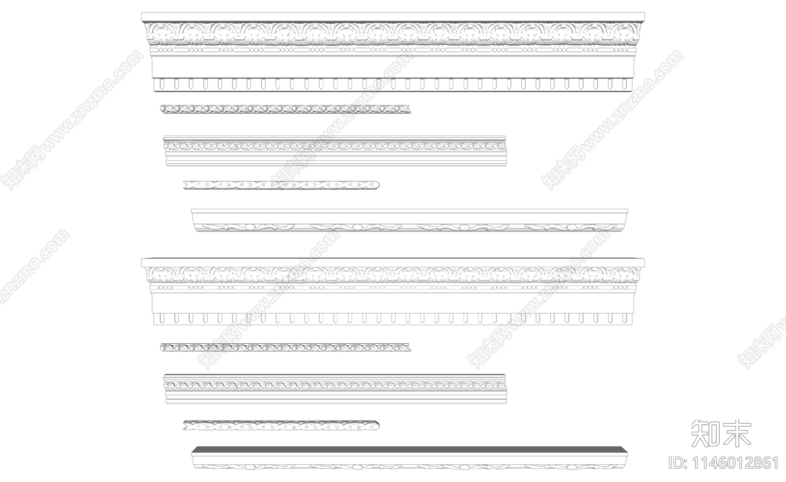 欧式石膏线条组合SU模型下载【ID:1146012861】