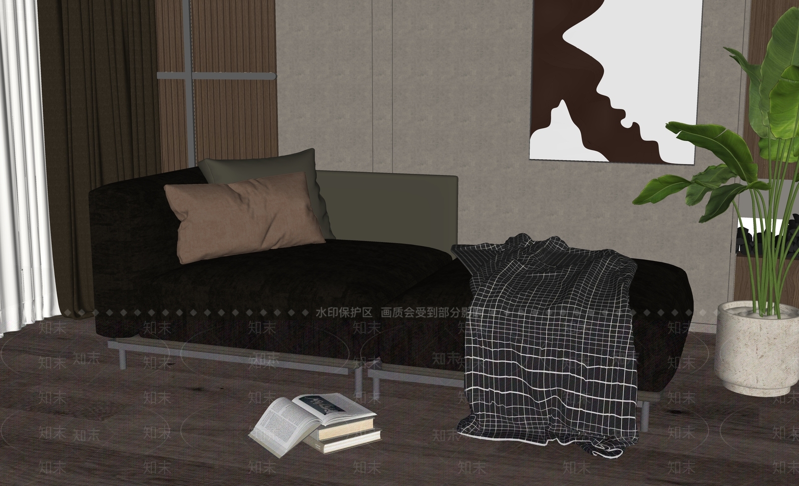 现代贵妃椅SU模型下载【ID:1146018397】