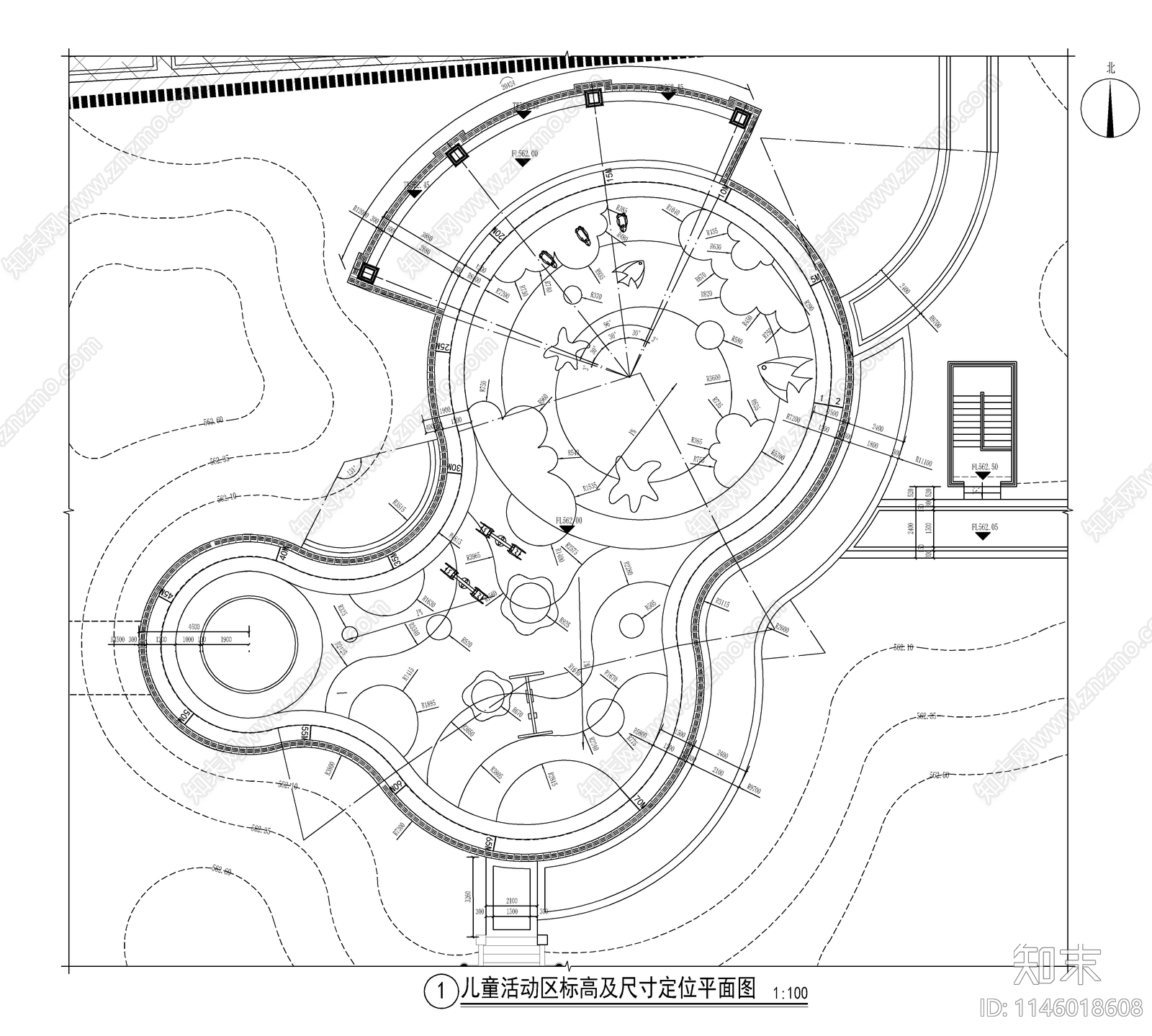 儿童活动场地景观详图cad施工图下载【ID:1146018608】