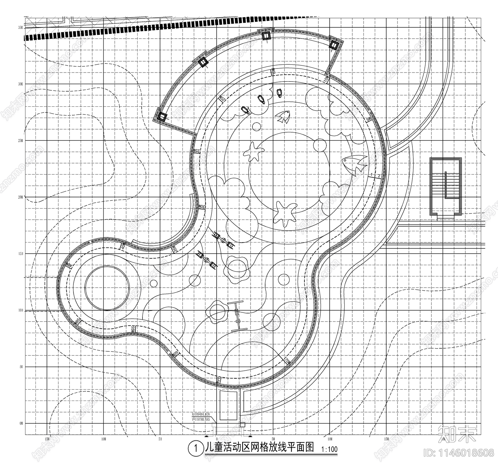 儿童活动场地景观详图cad施工图下载【ID:1146018608】