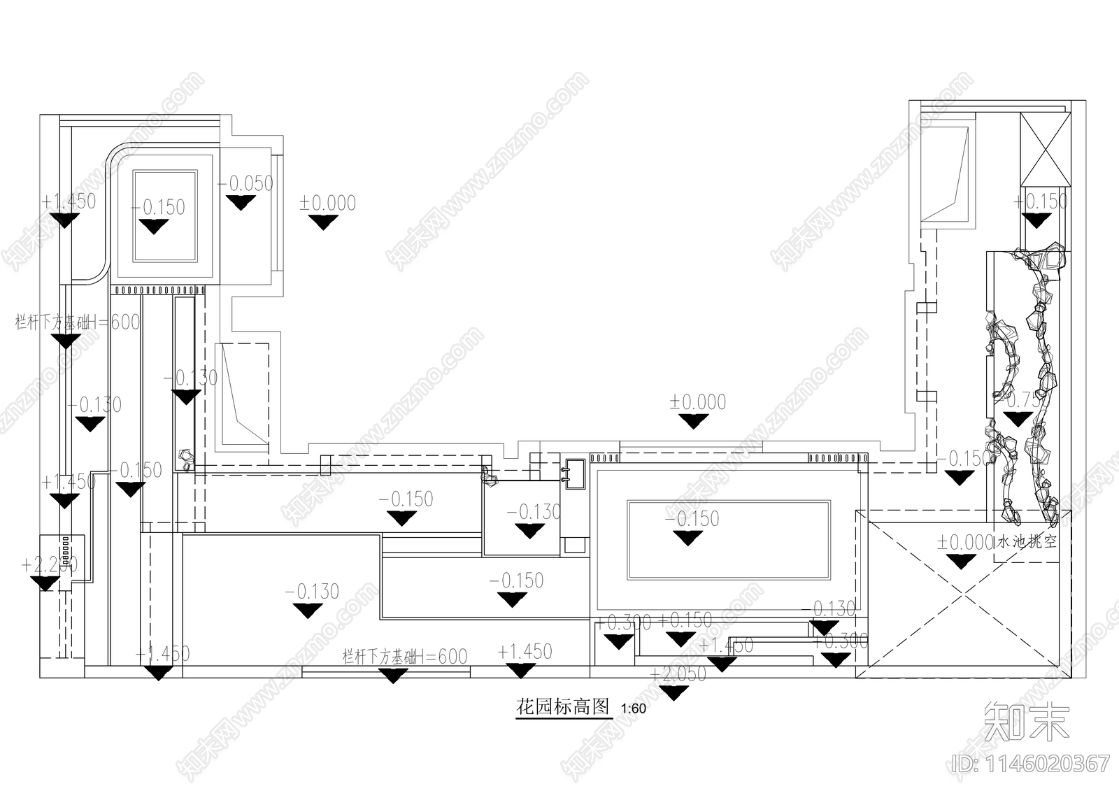 现代别墅庭院景观详图cad施工图下载【ID:1146020367】