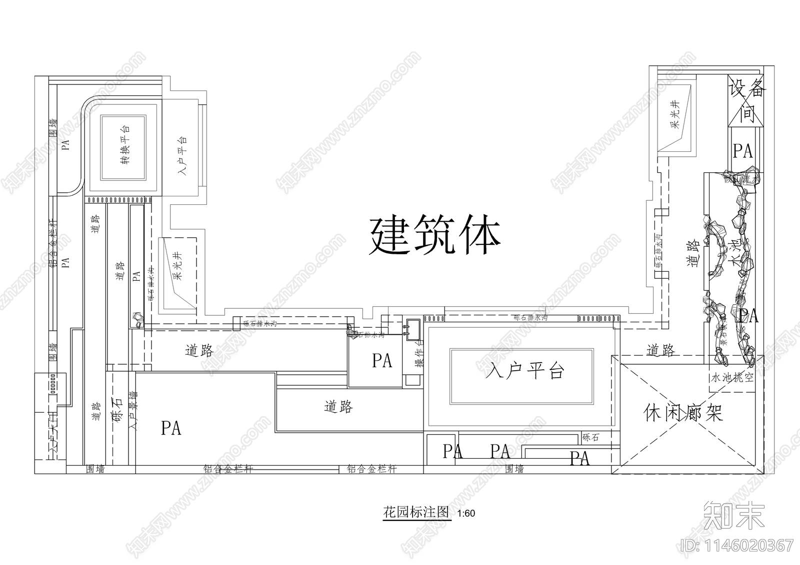 现代别墅庭院景观详图cad施工图下载【ID:1146020367】