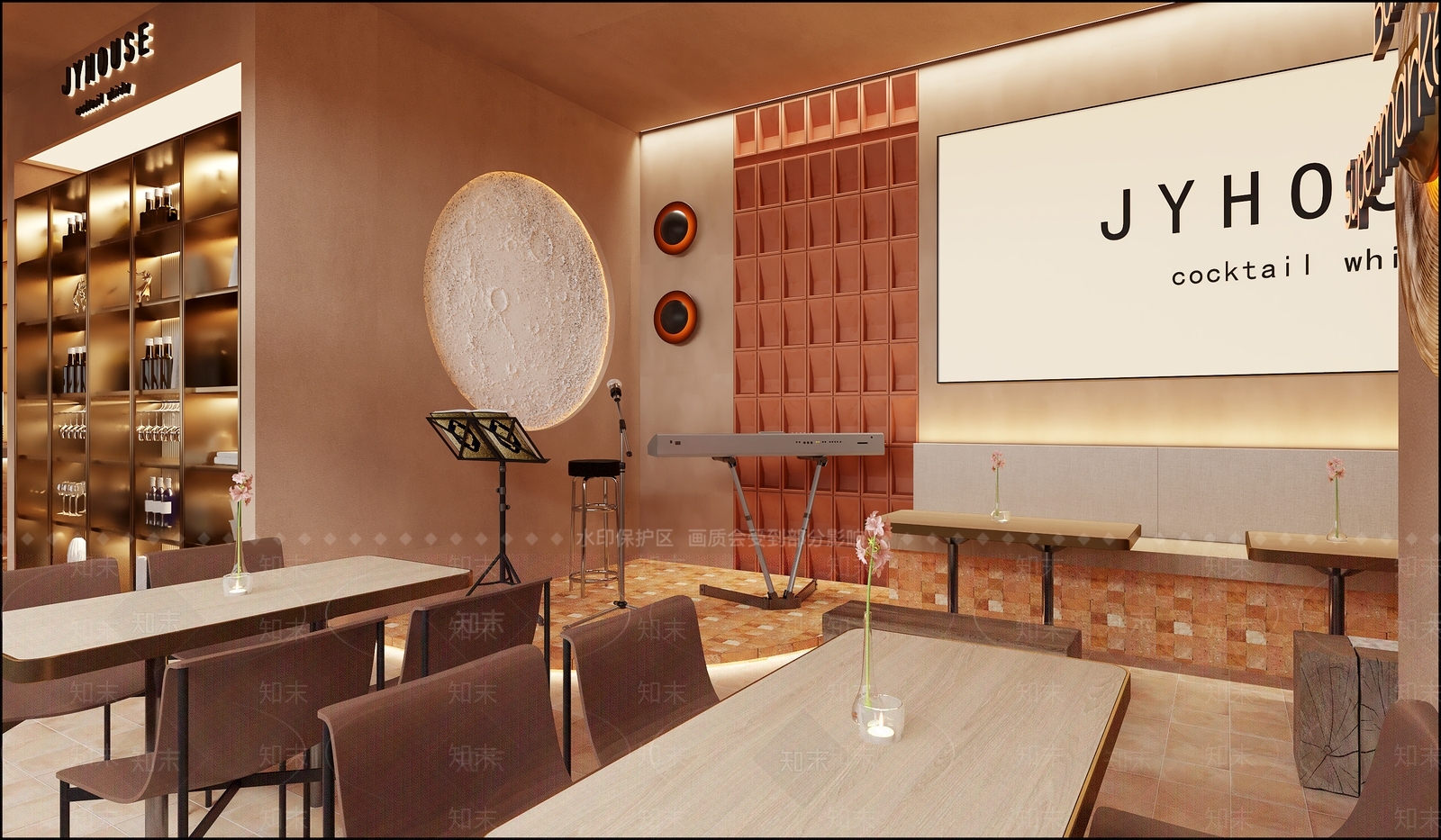 现代音乐餐厅3D模型下载【ID:1146021561】