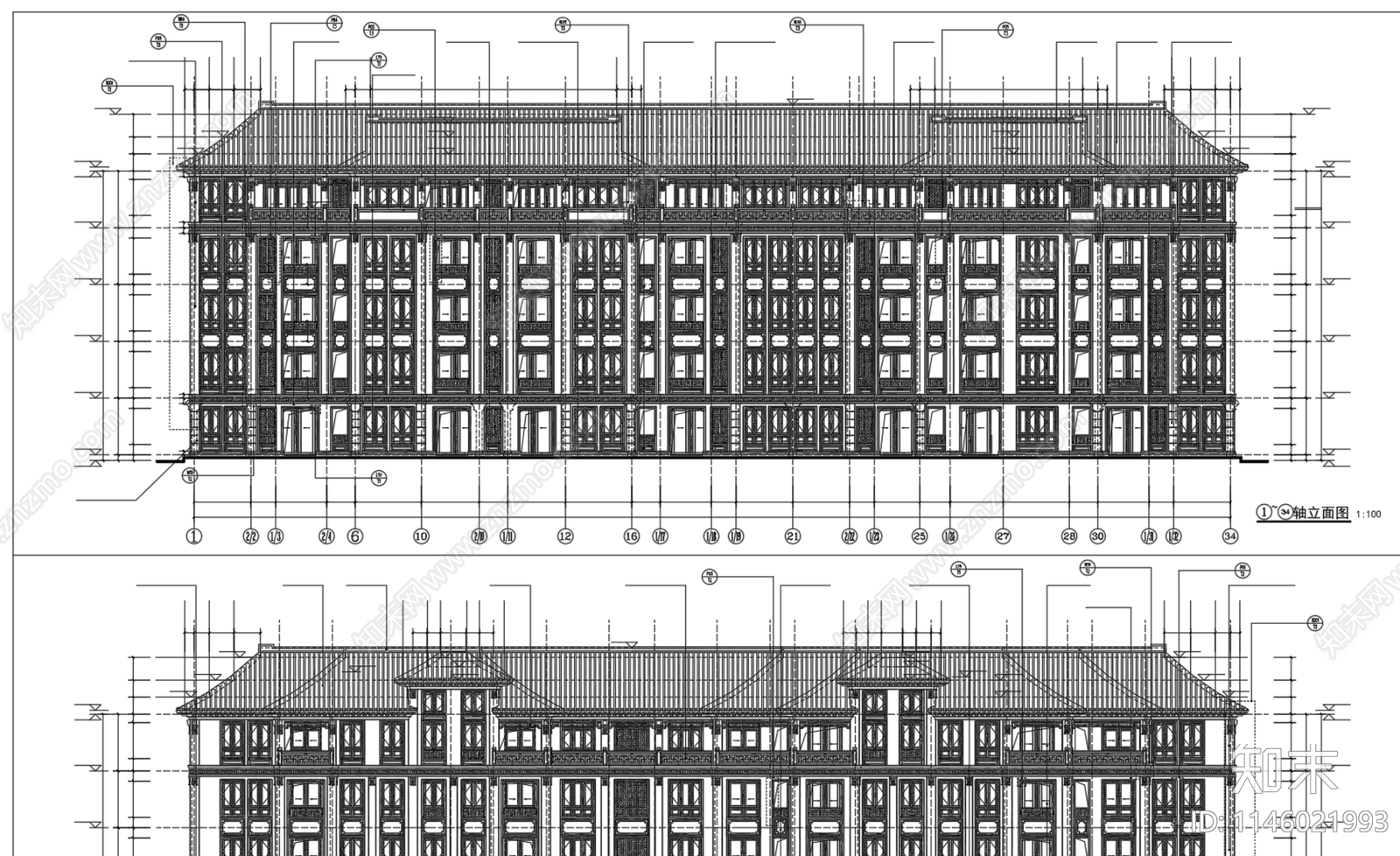 乌镇雅园一期洋房老年公寓建筑cad施工图下载【ID:1146021993】