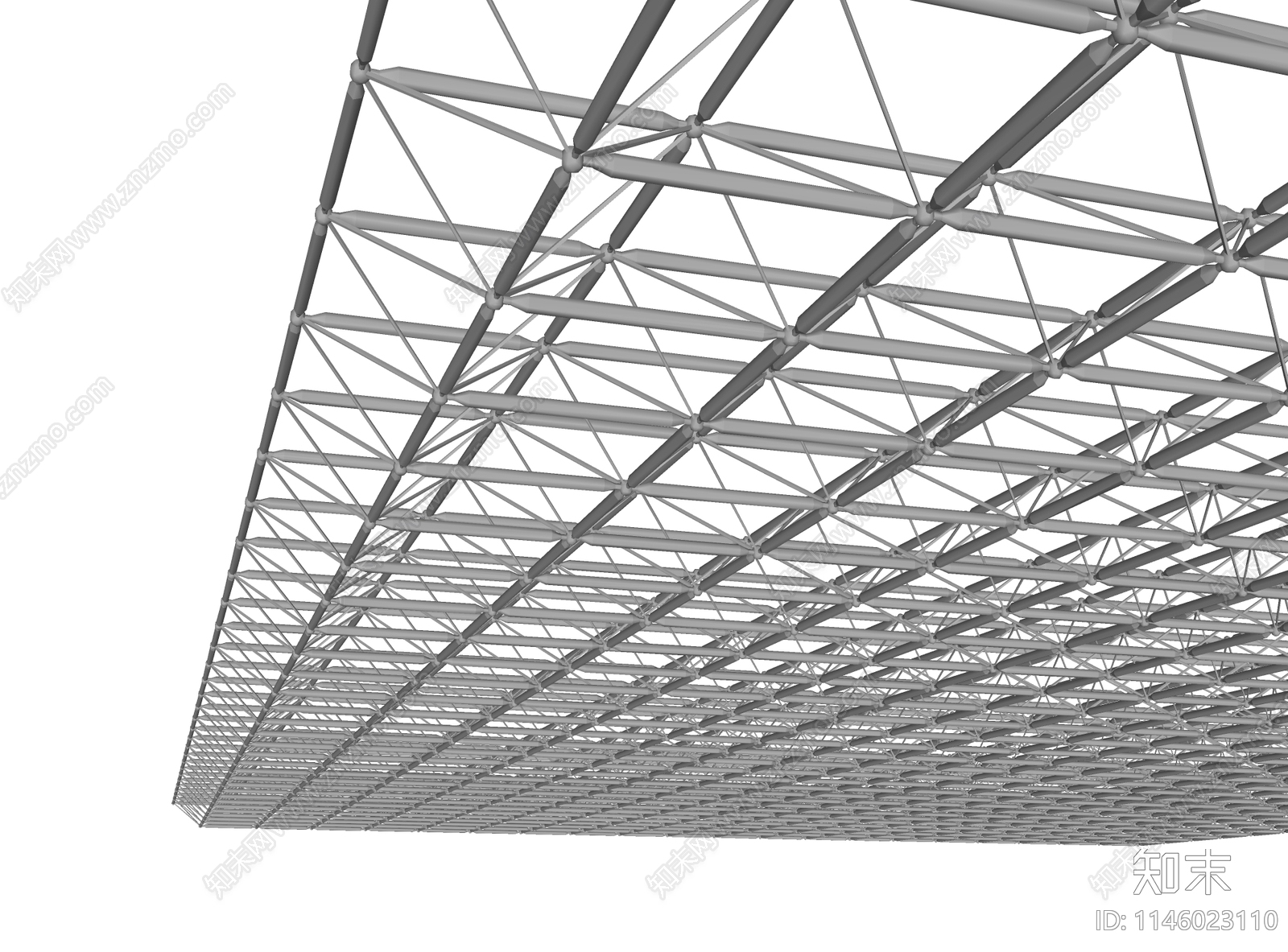 现代建筑网架结构SU模型下载【ID:1146023110】