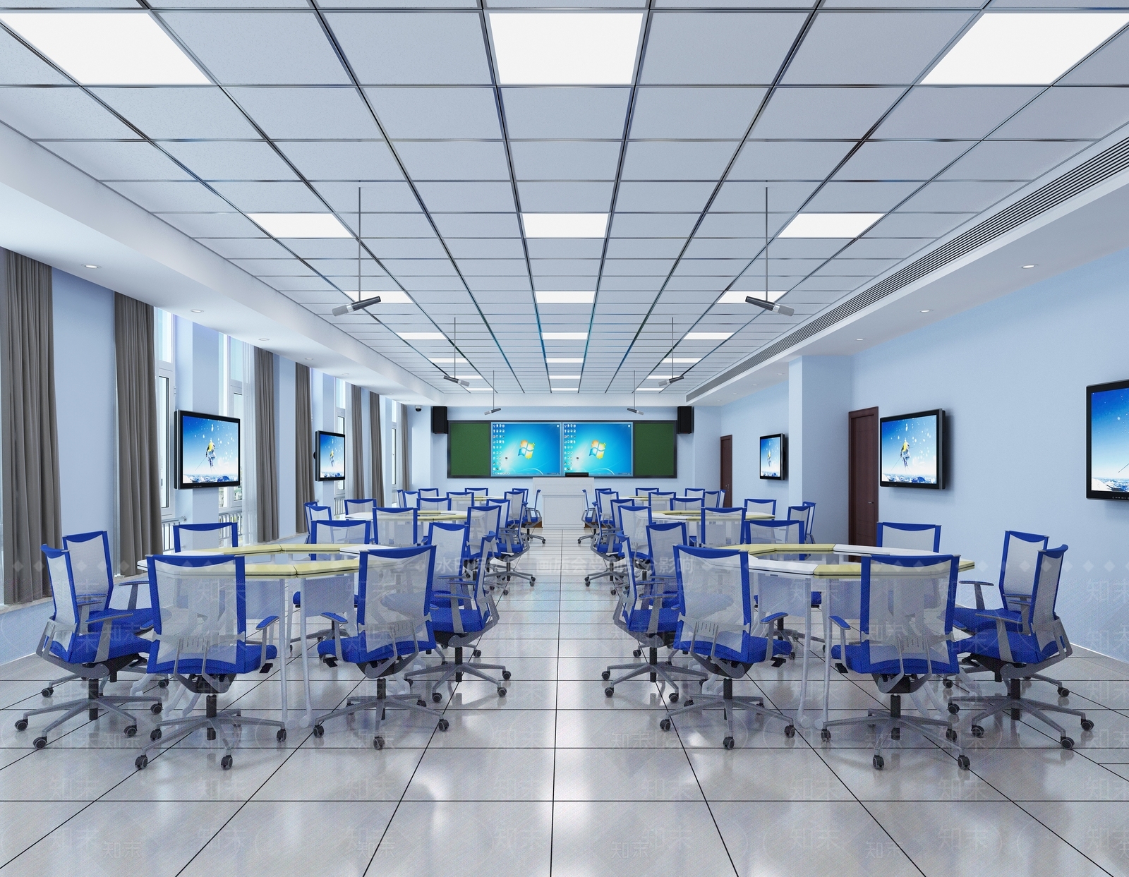 现代学校教室SU模型下载【ID:1146023003】