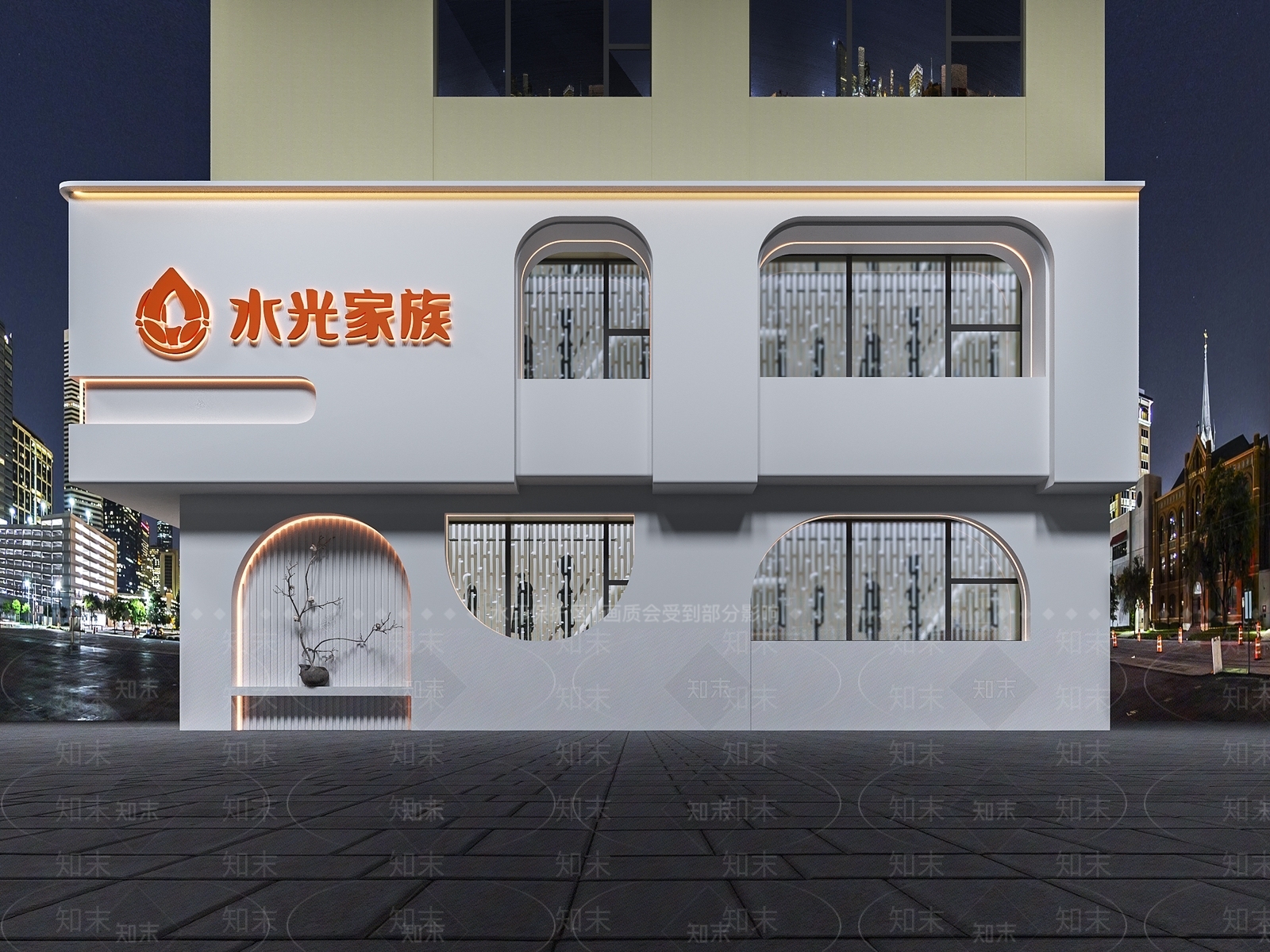 现代医疗美容门头门面3D模型下载【ID:1146033034】