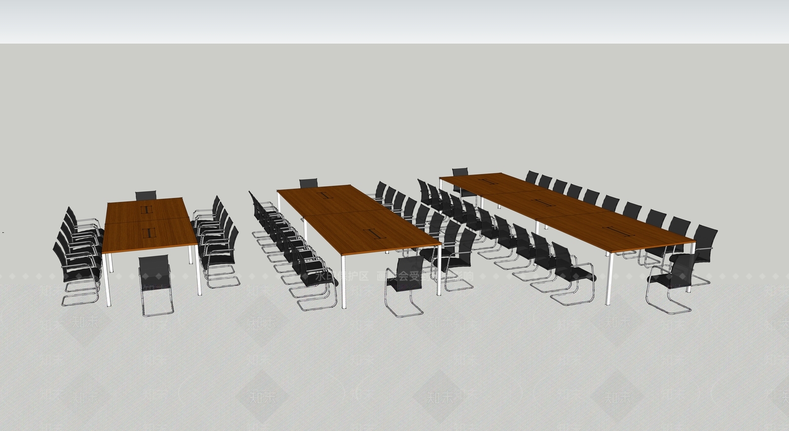 现代会议桌椅SU模型下载【ID:1146035113】