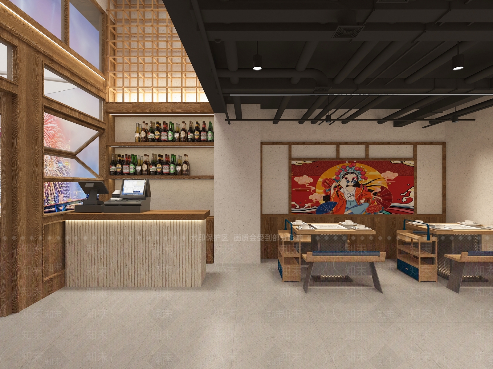 新中式火锅店3D模型下载【ID:1146044017】
