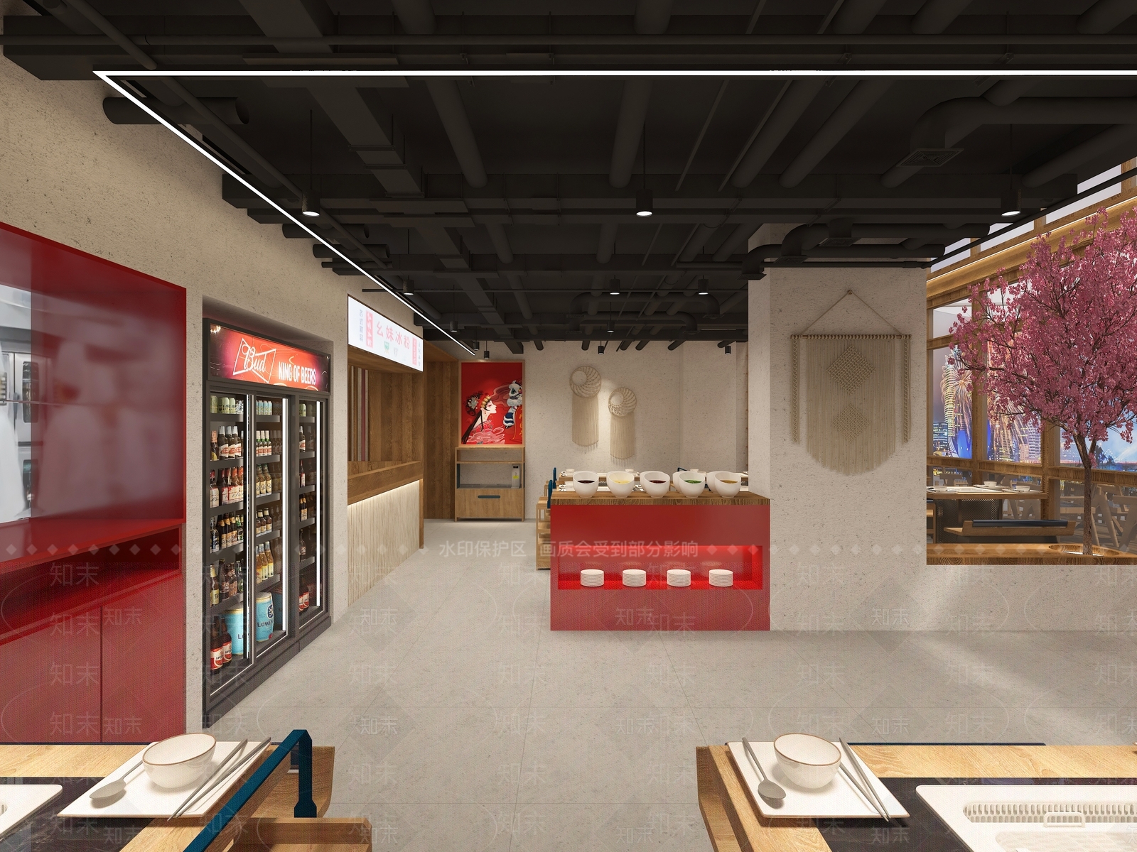 新中式火锅店3D模型下载【ID:1146044017】