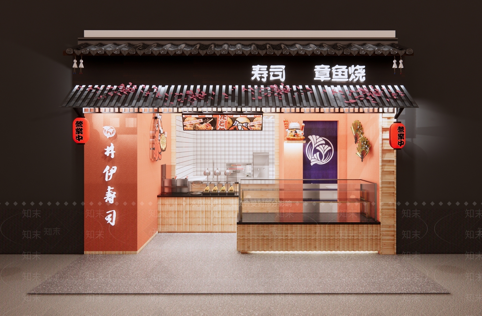 日式寿司店门头门面SU模型下载【ID:1146046684】