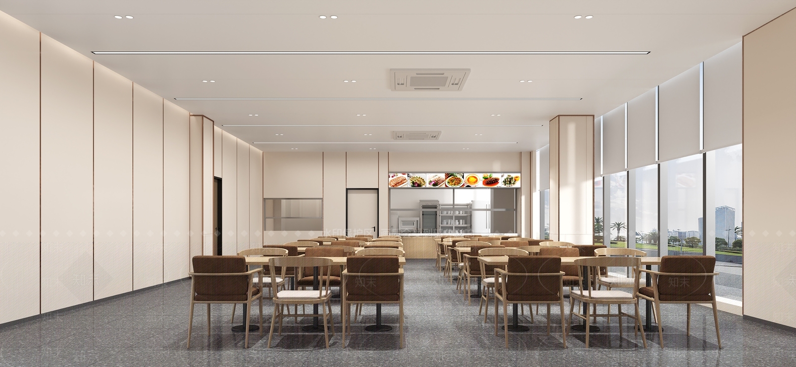 现代员工食堂3D模型下载【ID:1146046479】