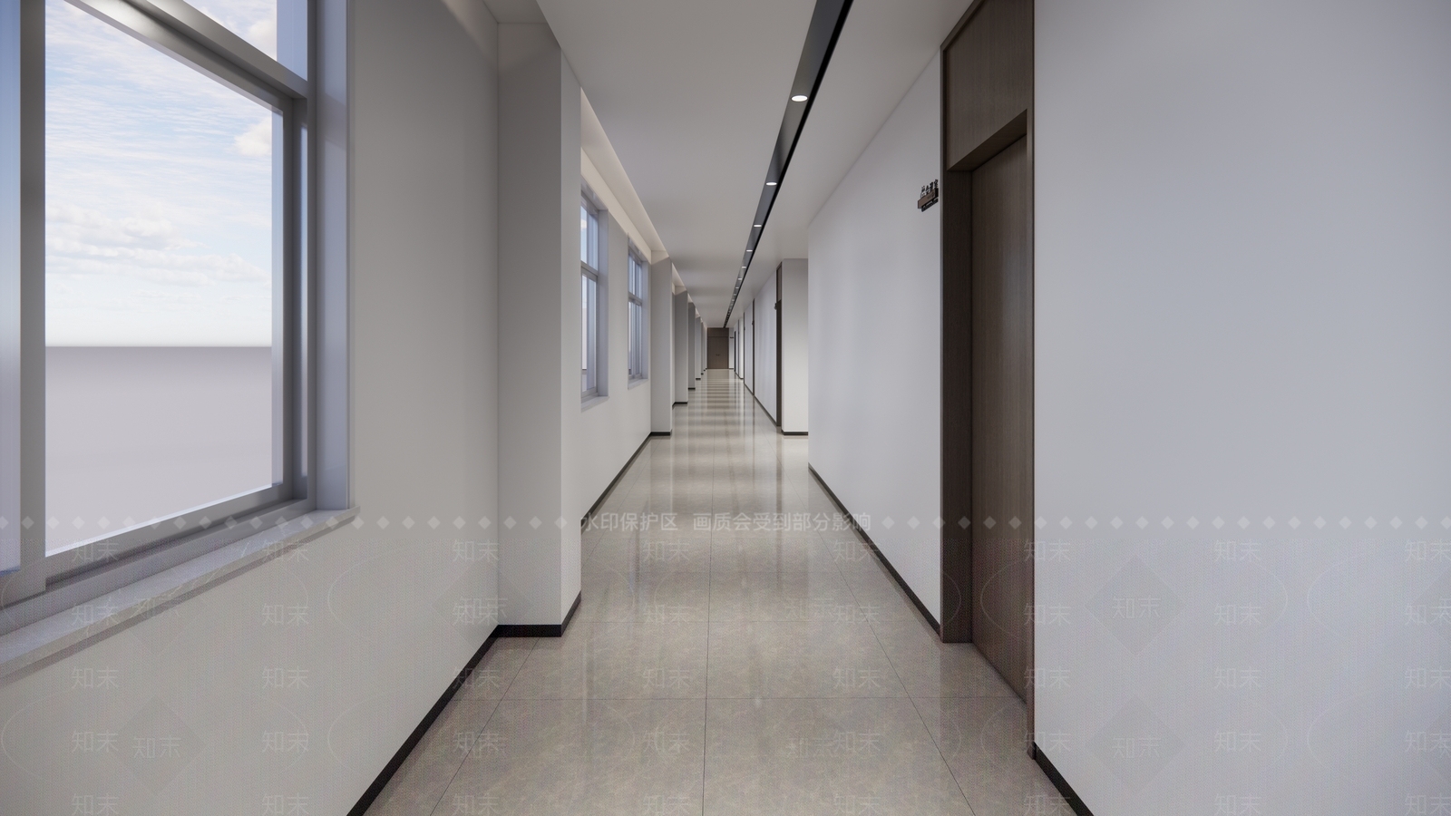 现代公司过道SU模型下载【ID:1146047995】