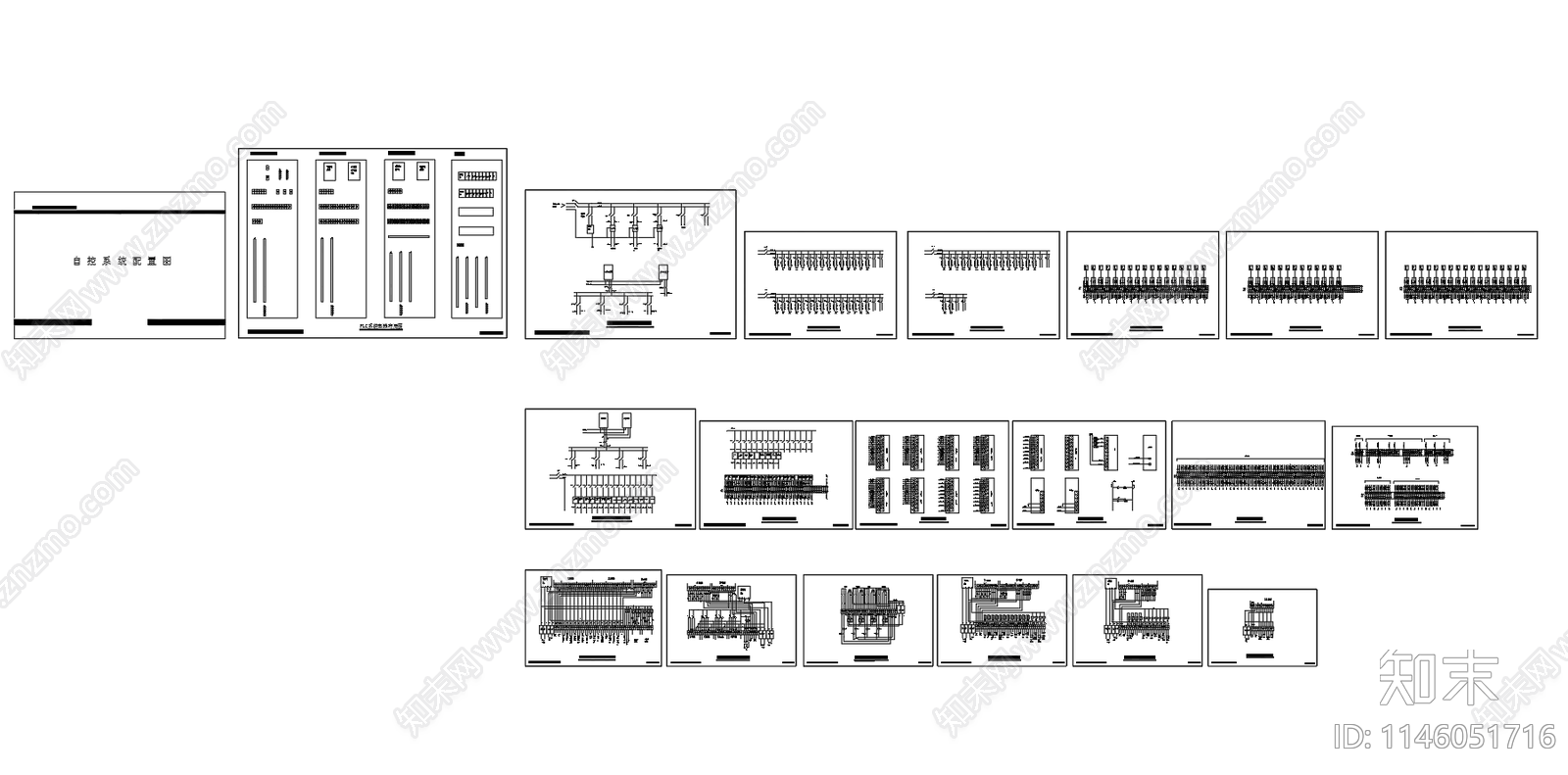 自动化生产线PLC自控系统配置接线图cad施工图下载【ID:1146051716】