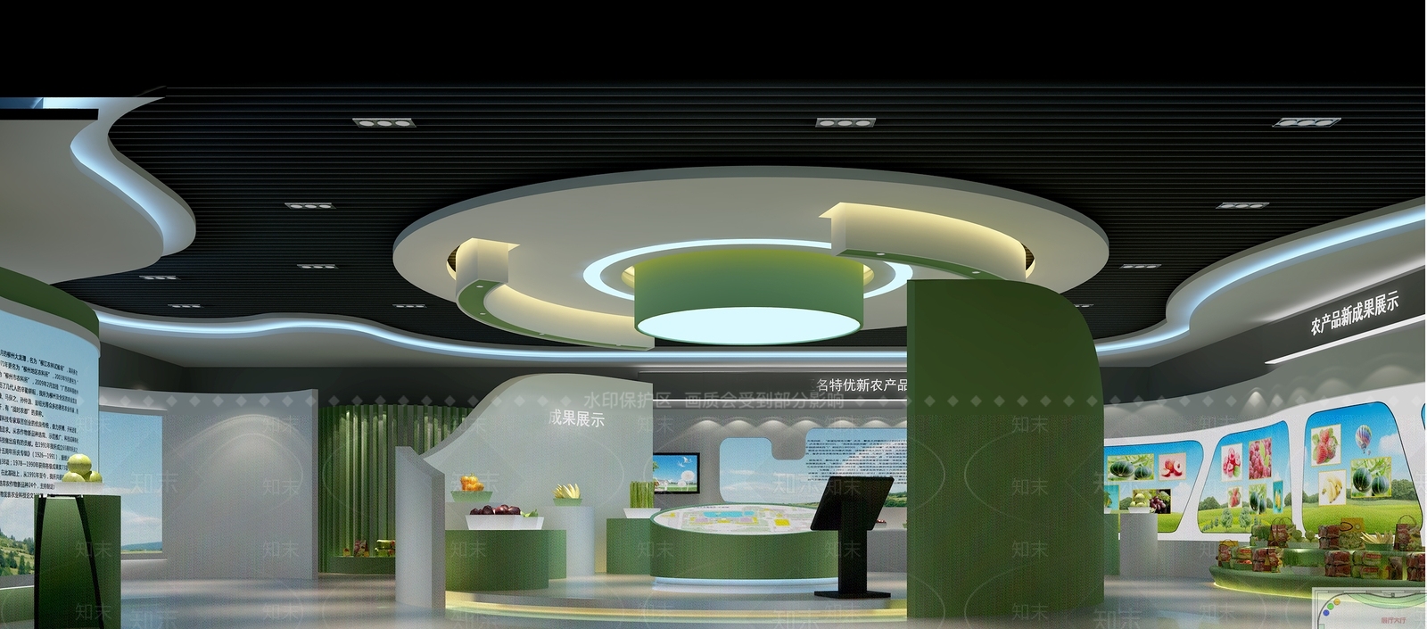 现代农产品展厅3D模型下载【ID:1146059322】