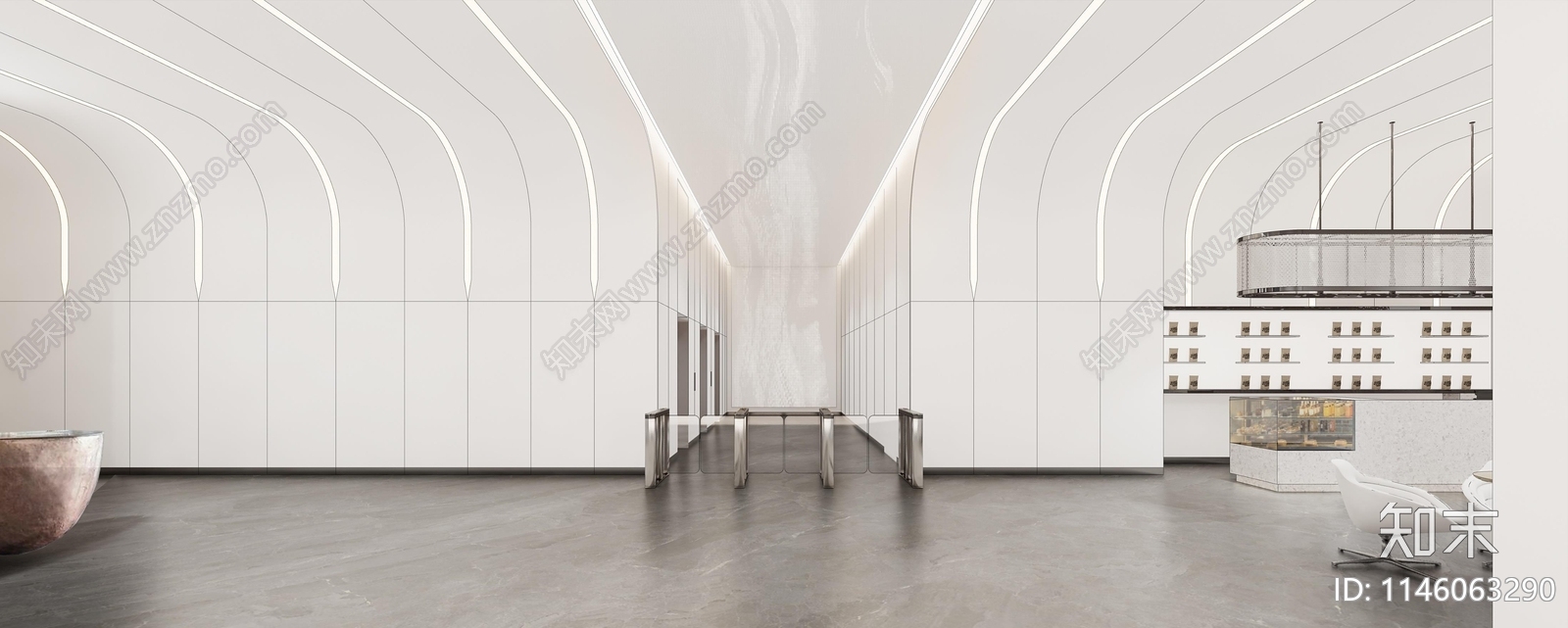 1楼办公大厅室内施工图下载【ID:1146063290】