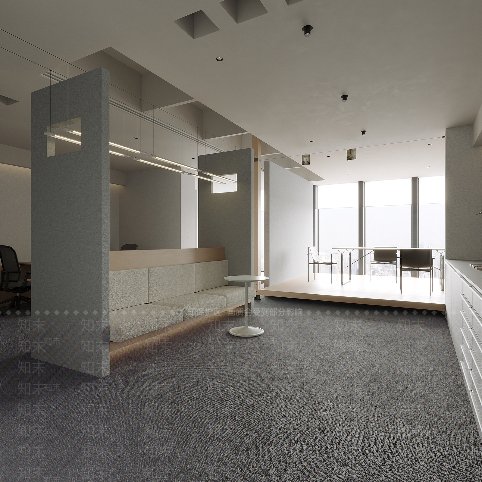 现代极简风格休息区SU模型下载【ID:1146063862】