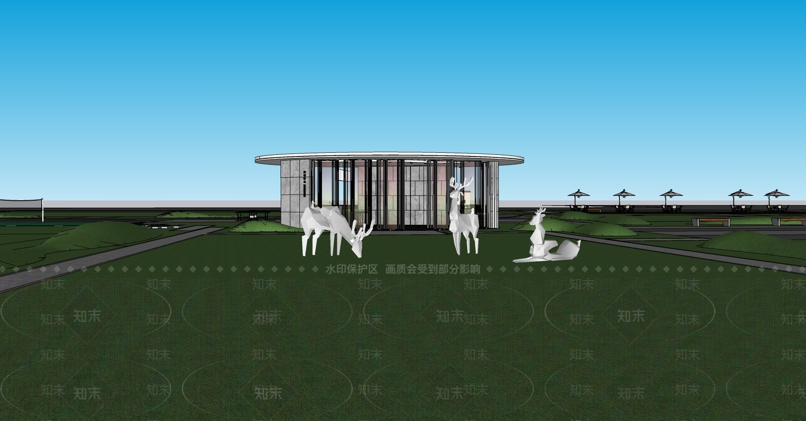 小区景观SU模型下载【ID:1178468332】