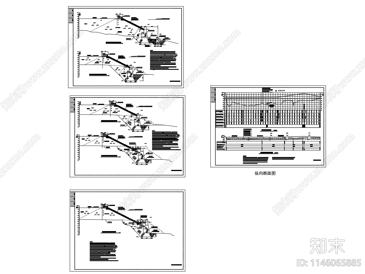 防洪堤挡墙设计图cad施工图下载【ID:1146065885】