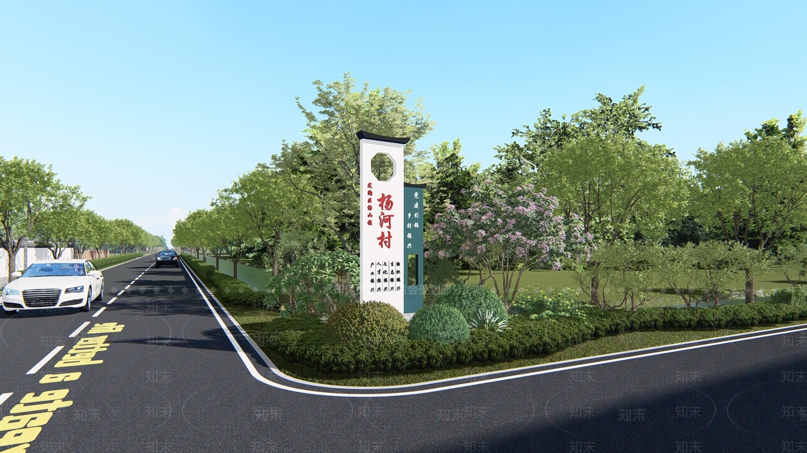 现代乡村道路SU模型下载【ID:1146067216】