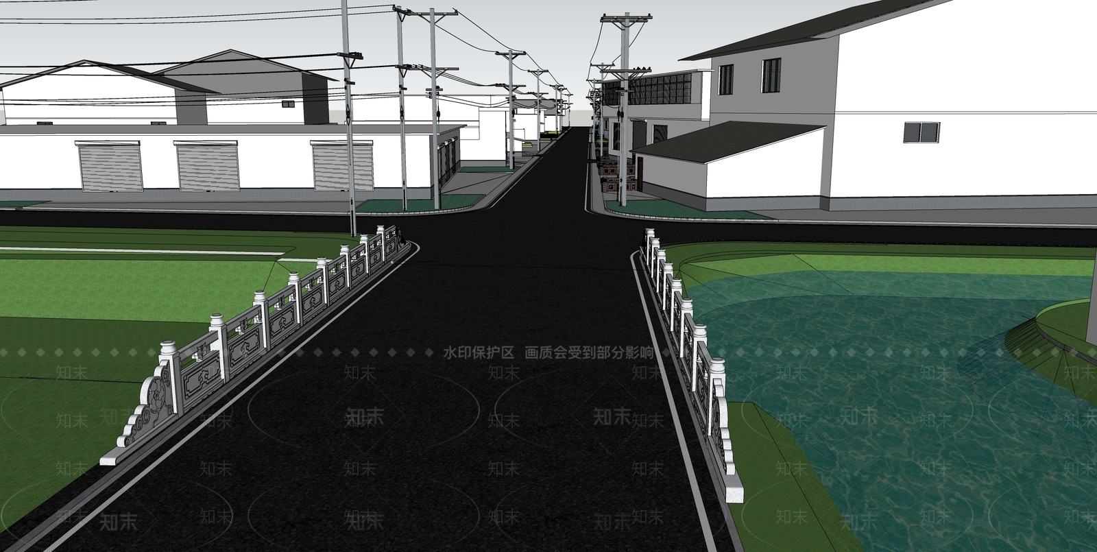 现代乡村道路SU模型下载【ID:1146067216】