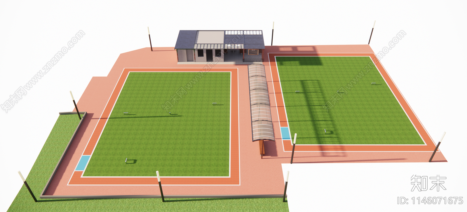 现代门球场地SU模型下载【ID:1146071675】