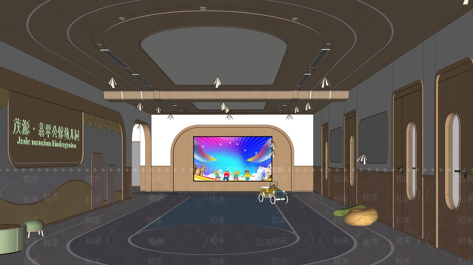 现代幼儿园大厅SU模型下载【ID:1146073656】