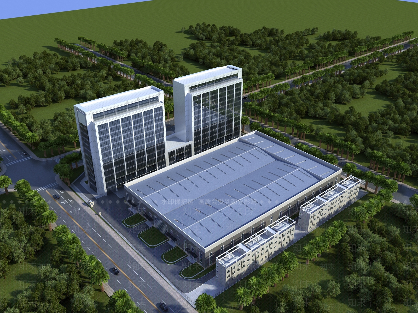 现代工业厂房3D模型下载【ID:1146073889】