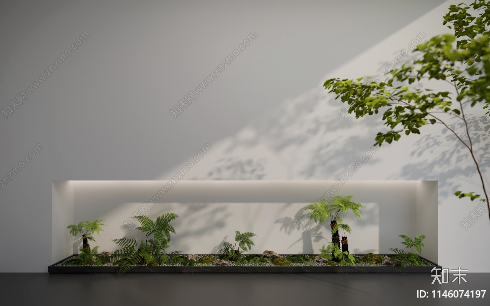 现代室内景观造景3D模型下载【ID:1146074197】