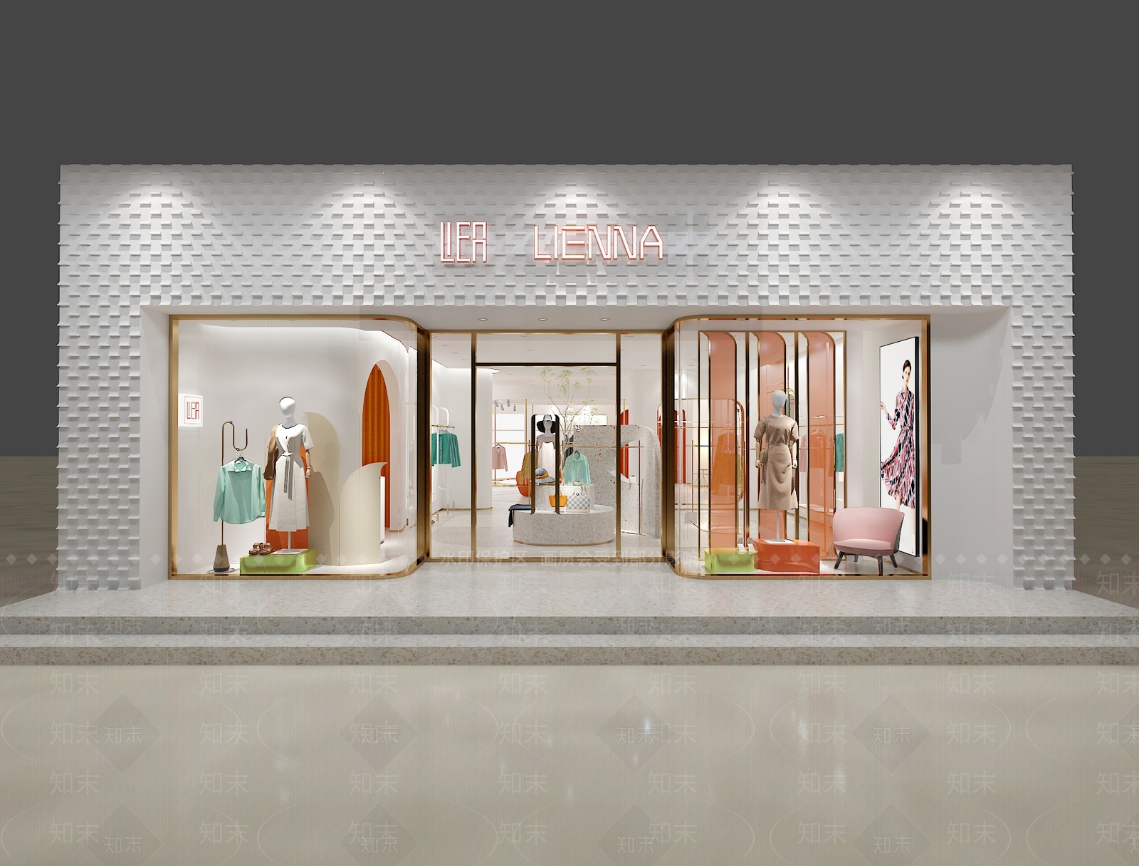 现代服装鞋店3D模型下载【ID:1146629350】