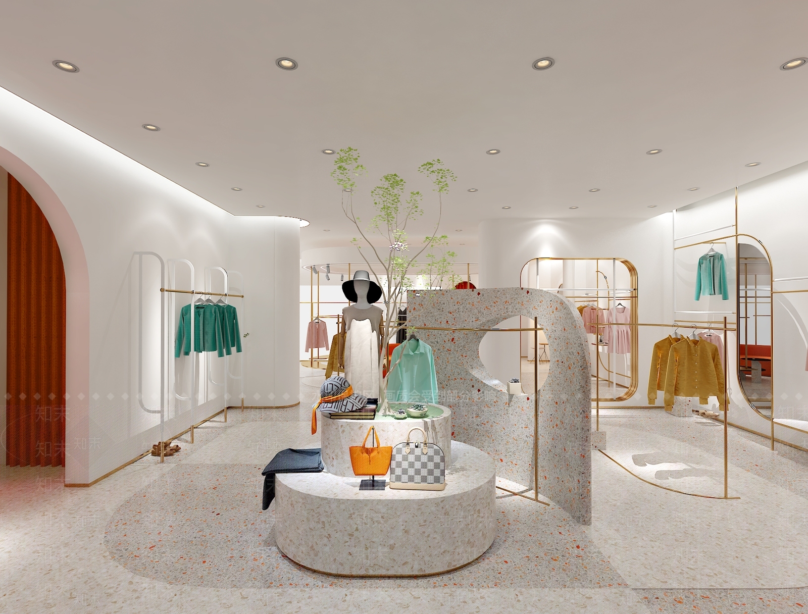 现代服装鞋店3D模型下载【ID:1146629350】