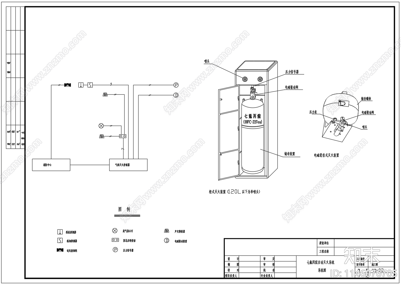 变压器室柜式七氟丙烷气体灭火系统平面图施工图下载【ID:1146076705】