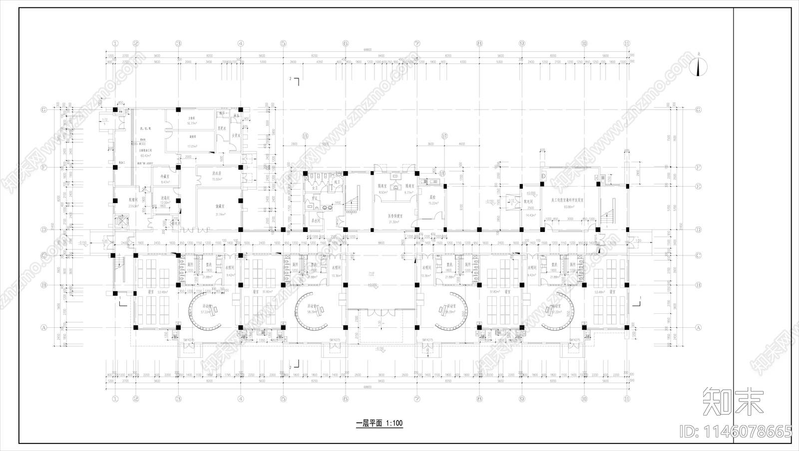 幼儿园建筑cad施工图下载【ID:1146078665】