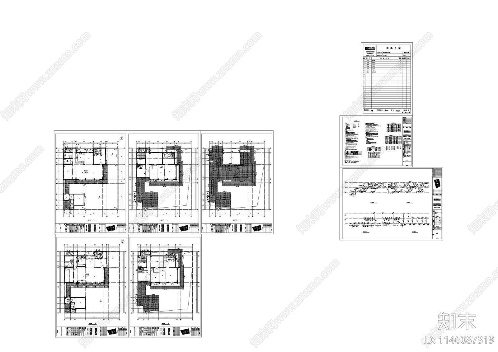 中式仿古别墅建筑给排水cad施工图下载【ID:1146087319】