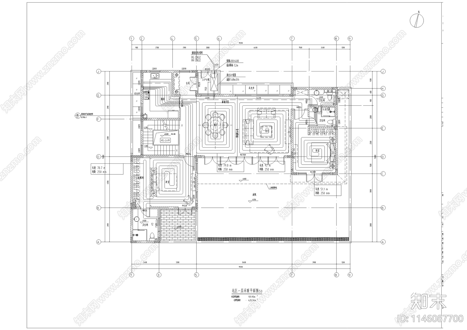 中式仿古别墅建筑节点cad施工图下载【ID:1146087700】