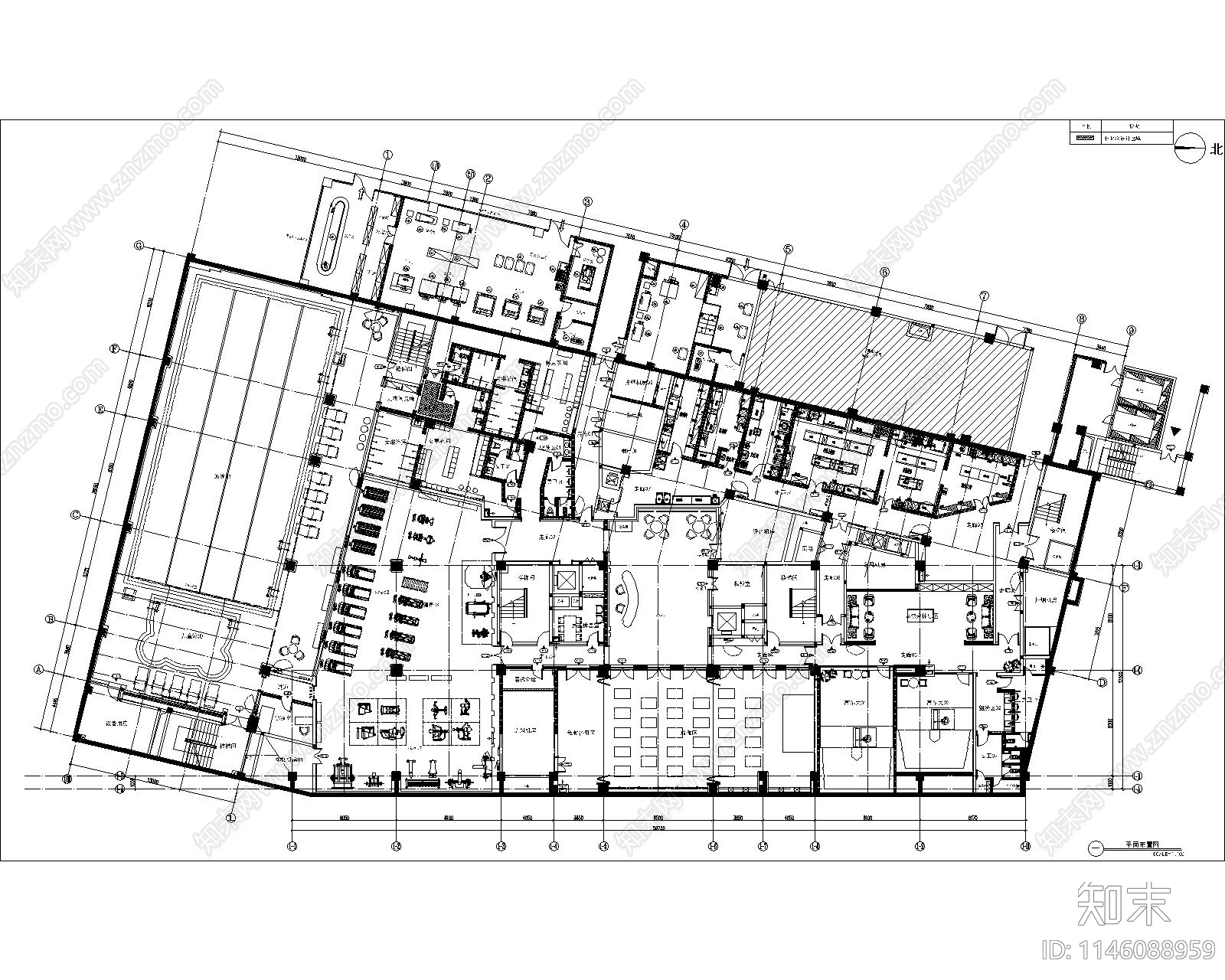 保定兰溪九章商业会所室内cad施工图下载【ID:1146088959】