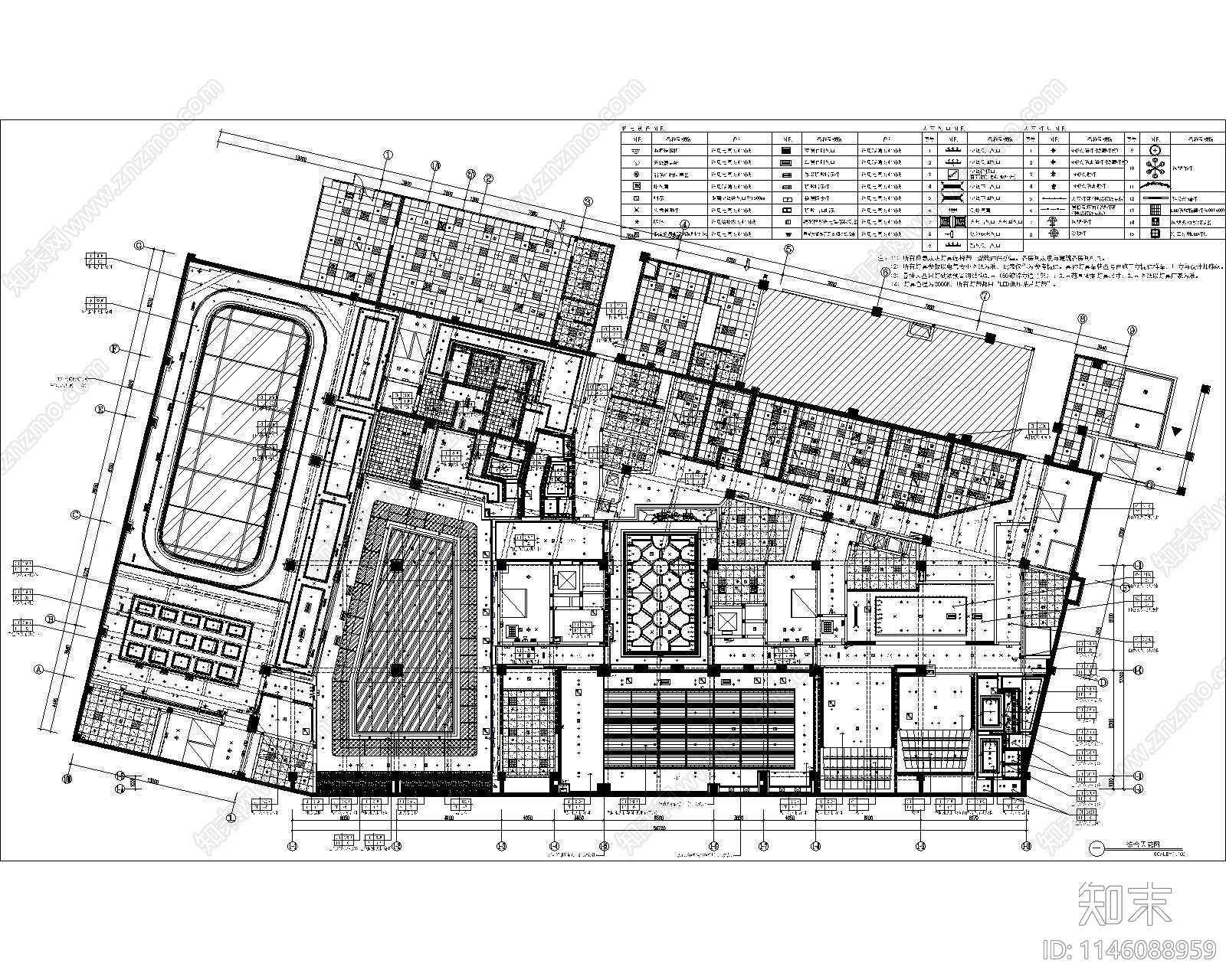 保定兰溪九章商业会所室内cad施工图下载【ID:1146088959】