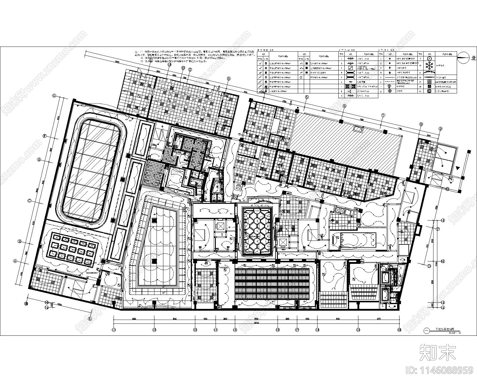 保定兰溪九章商业会所室内cad施工图下载【ID:1146088959】