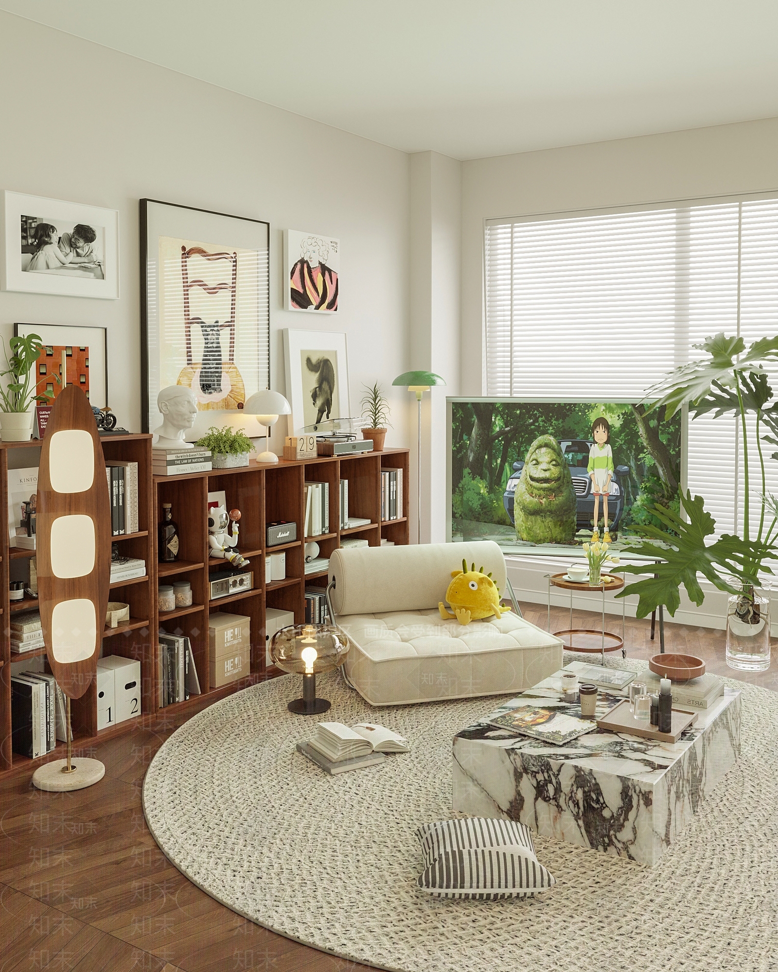 北欧森系文艺家居书房3D模型下载【ID:1146090800】