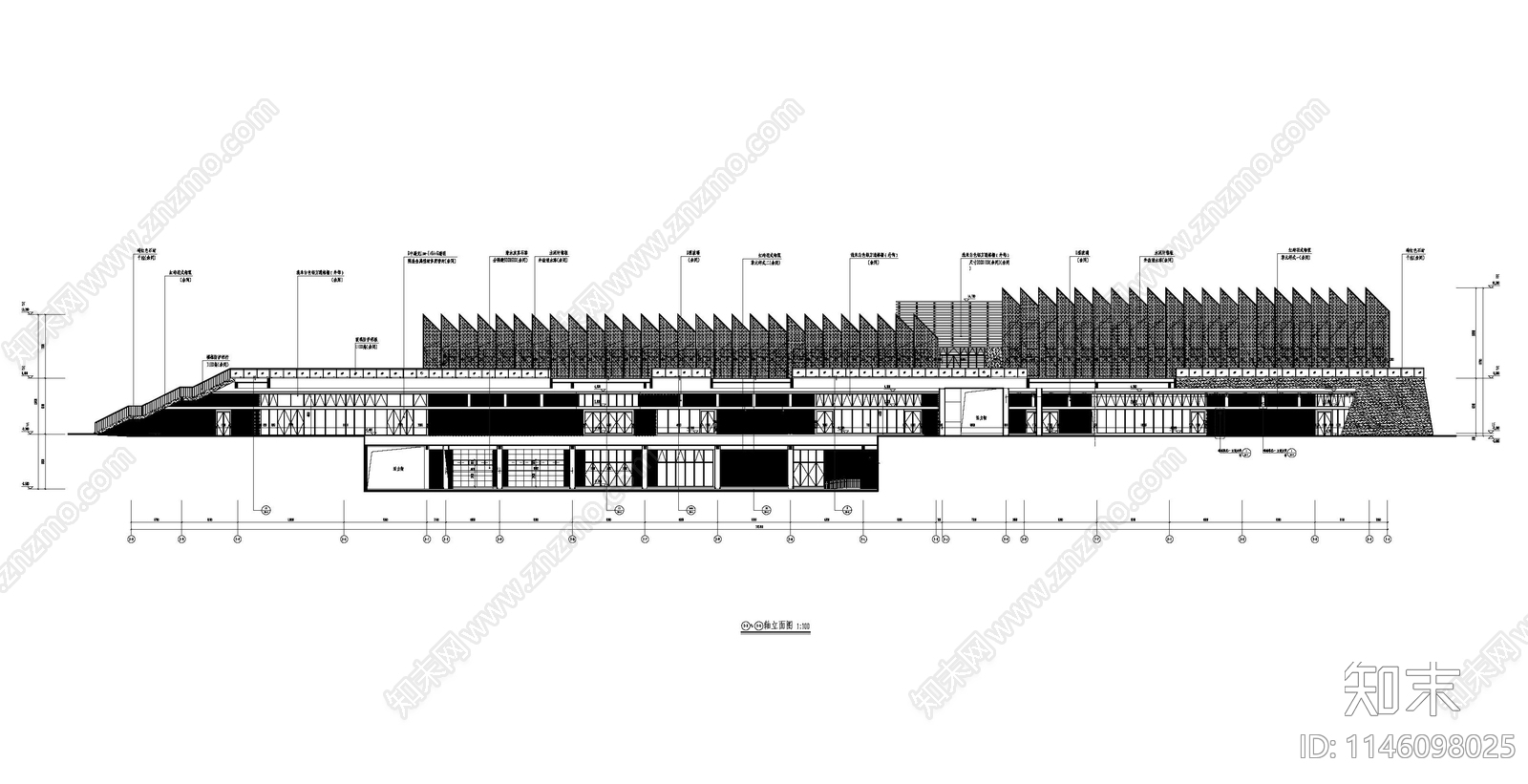 体育馆建筑cad施工图下载【ID:1146098025】