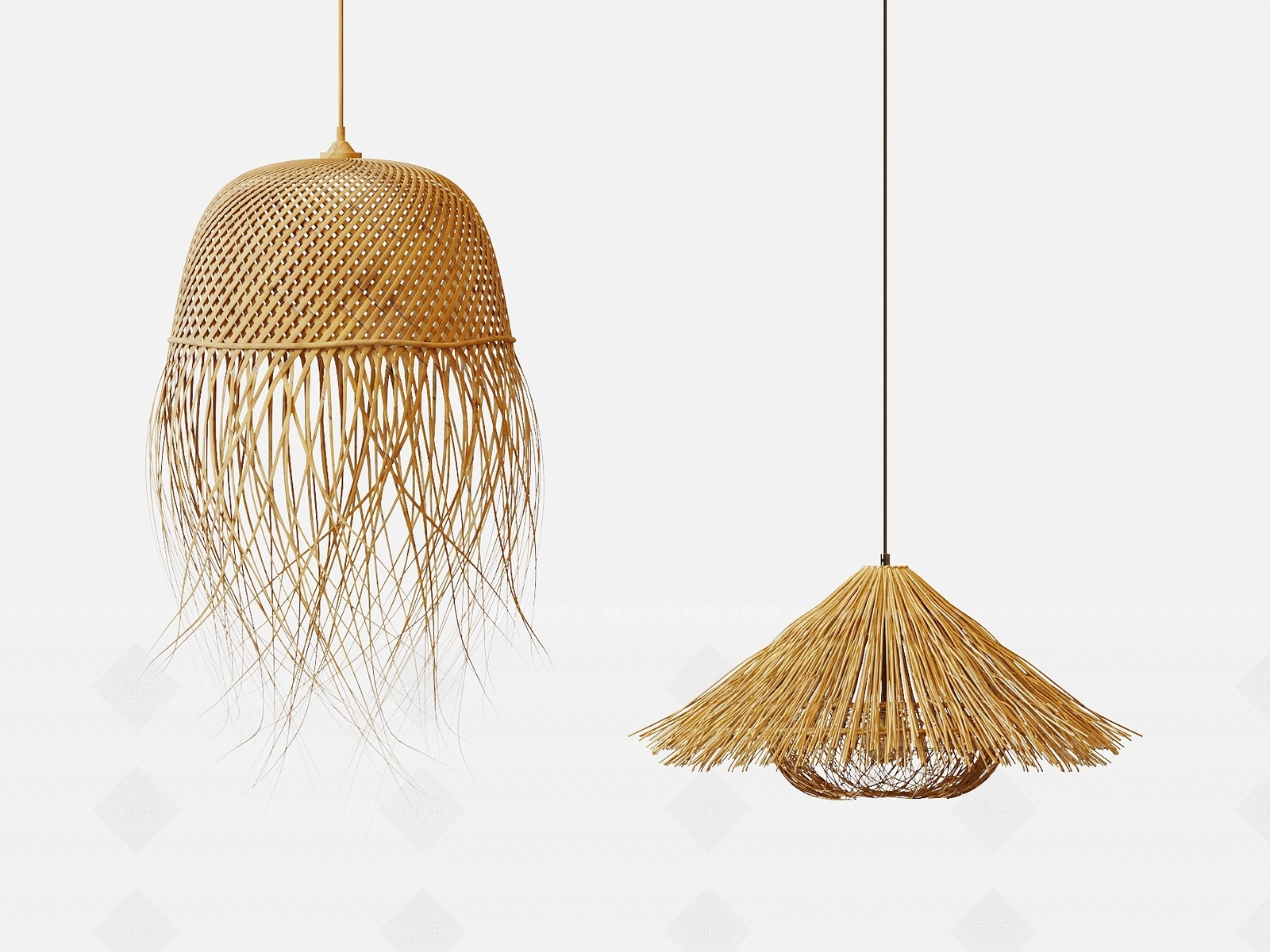 现代草编织吊灯3D模型下载【ID:1146098922】