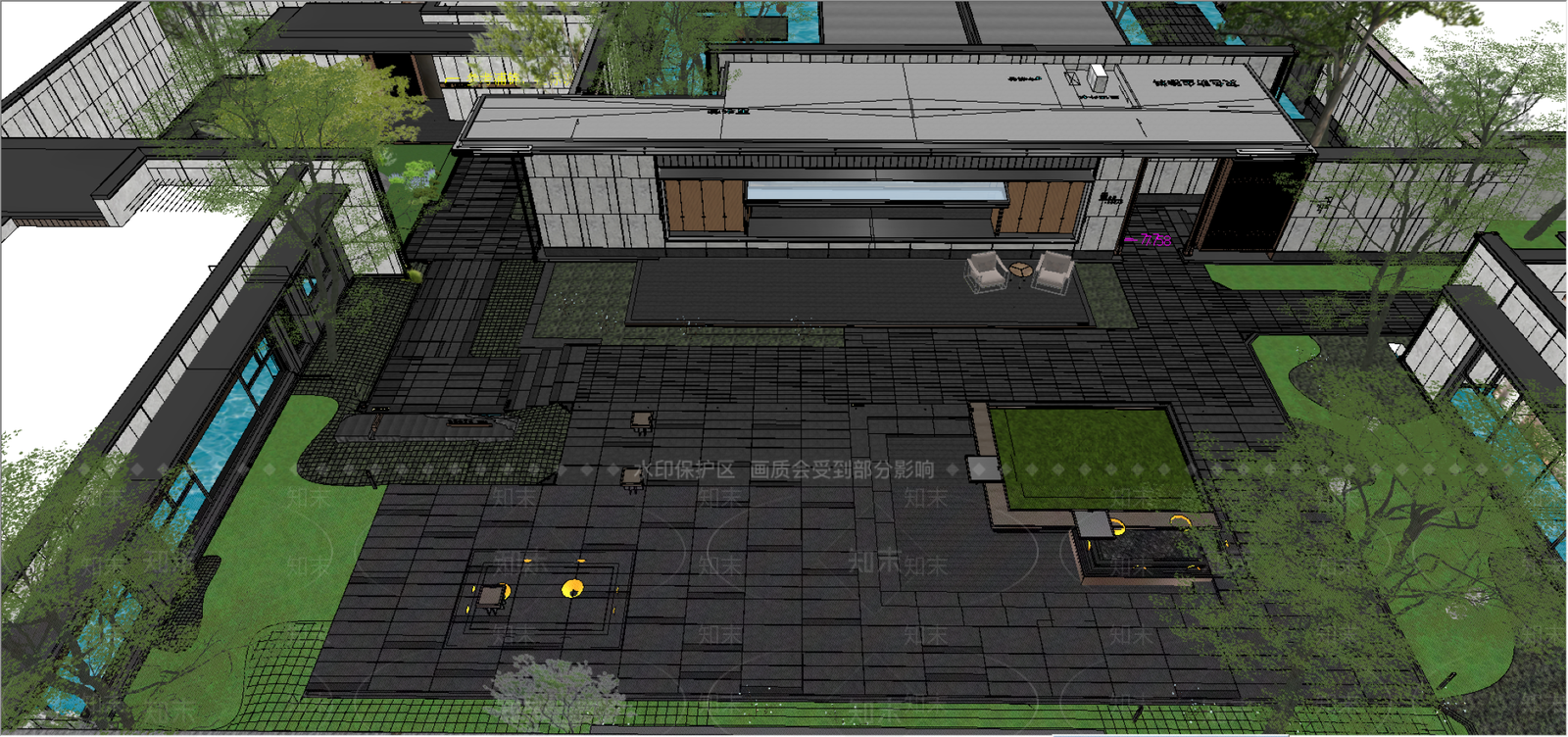 商业综合体景观SU模型精品下载_SketchUp模型_知末网